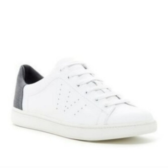 VINCE Varin Lace up Fashion Sneakers Grey  backs on white leather.JUST REDUCED! - Picture 1 of 5